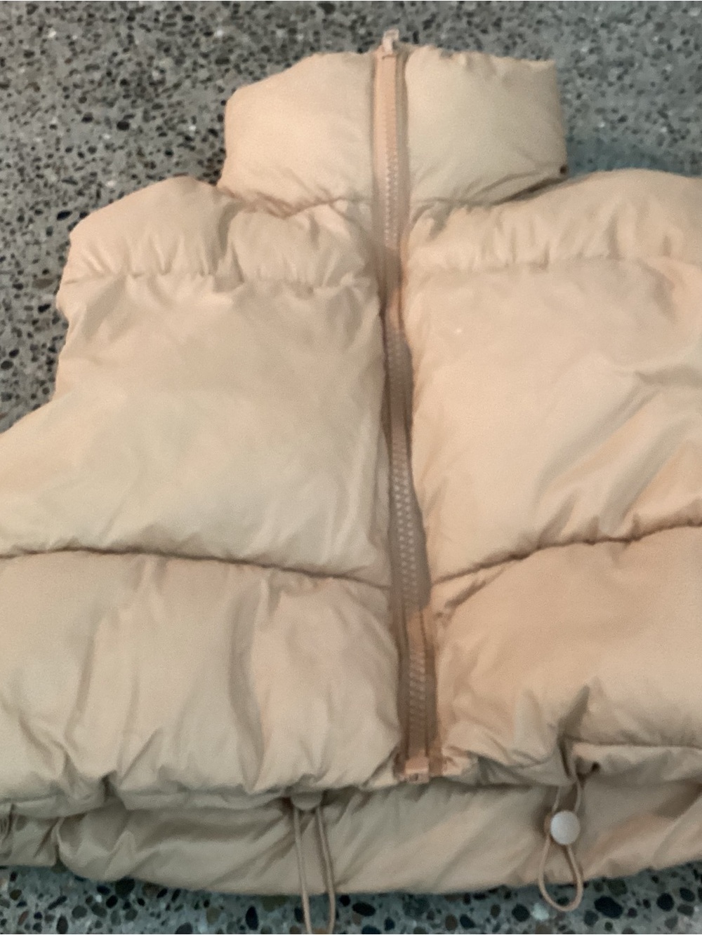 Kids Puffer Jacket in Light Cream - Warm Quilted Coat